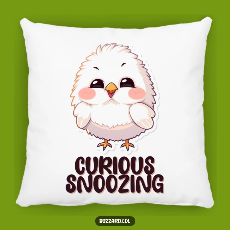 Funny Curious Bird Pillow: Fluffy Character's Comfort, Cozy Funny Gift Decor