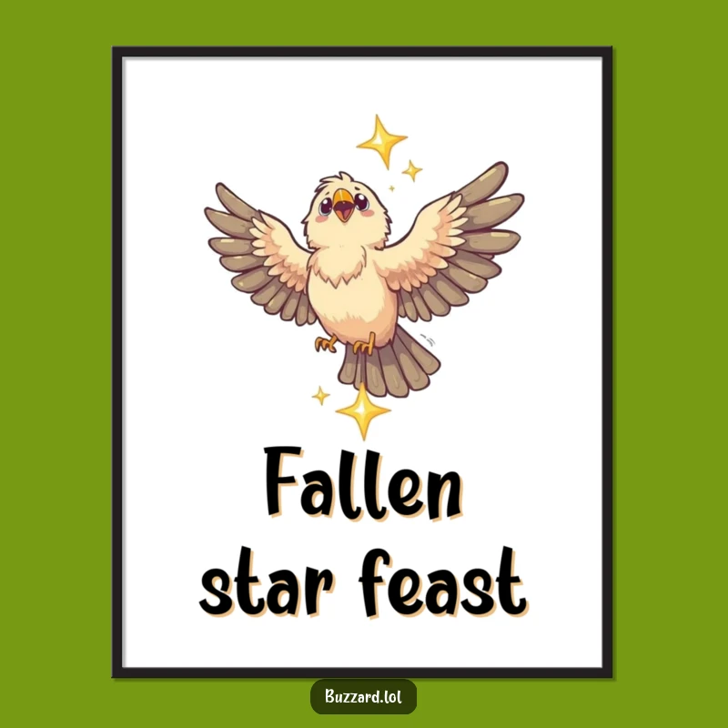Funny Buzzard Cosmic Catch Digital Print: Instant Stellar Wall Art