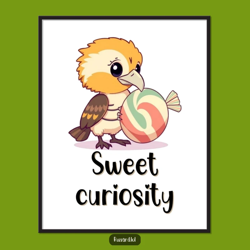 Funny Buzzard Candy Wonder Digital Print: Instant Sweet Art