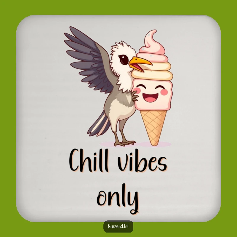 Funny Buzzard Ice Cream Coaster: Protect Surfaces with Sweet Style