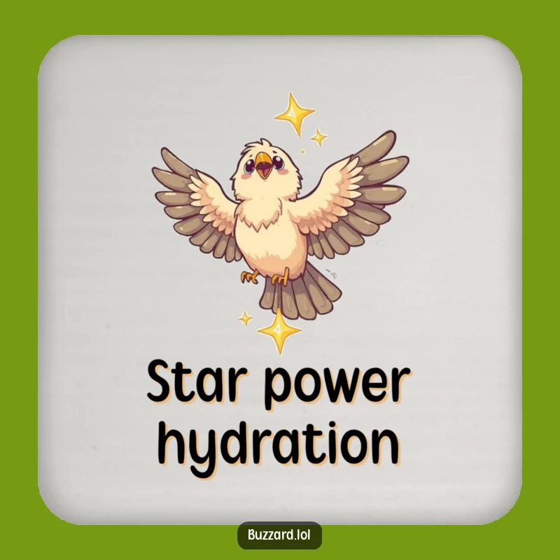 Funny Buzzard Star Coaster: Protect Surfaces with Cosmic Style