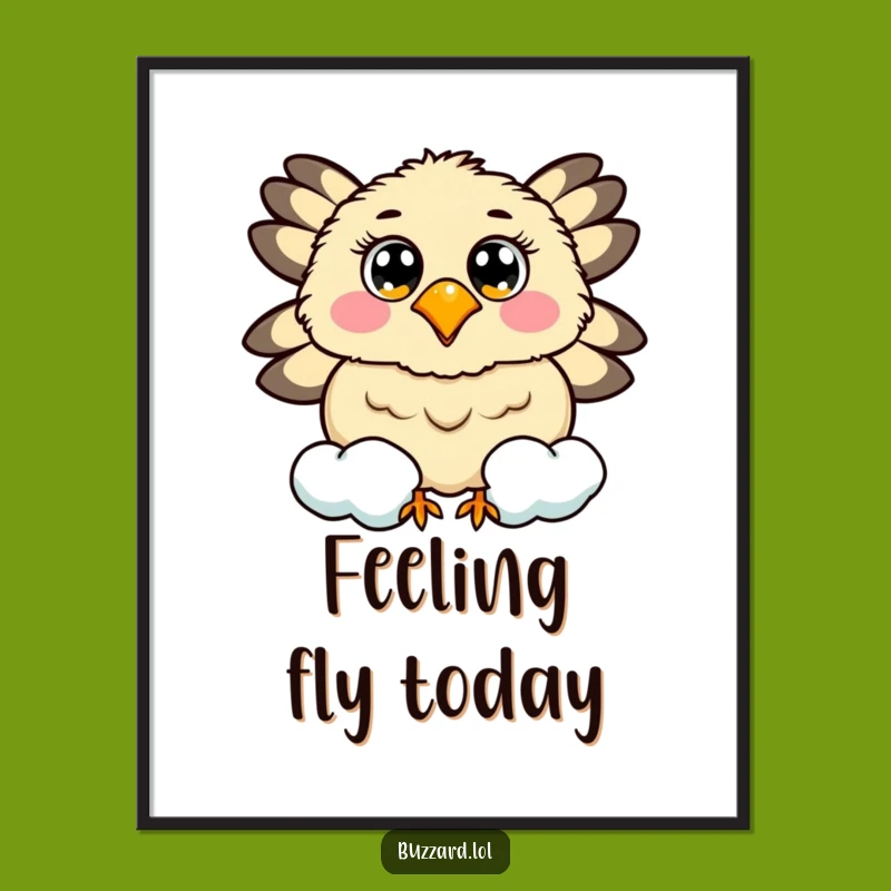 Free Printable Wall Art: Cheerful Buzzard Sky, Funny Downloadable Decor