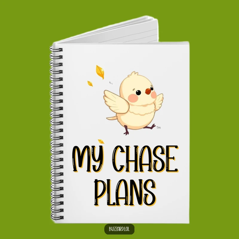 Funny Chasing Bird Notebook: Downy Friend's Ideas, Playful Funny Gift Journal