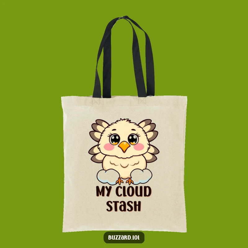 Funny Buzzard Cloud Tote Bag: Sky Pal Pouch, Adorable Funny Gift!